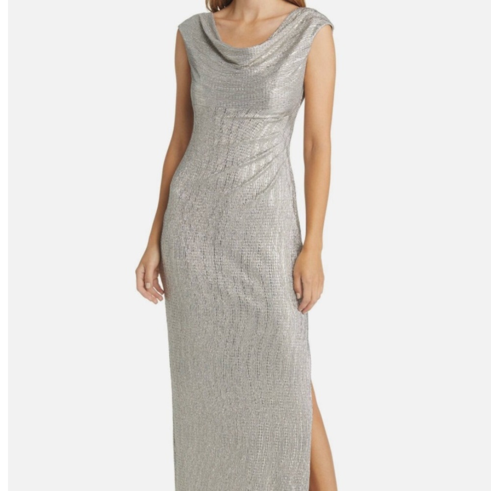 Textured, metallic gown, formal dress, homecoming new with tags
